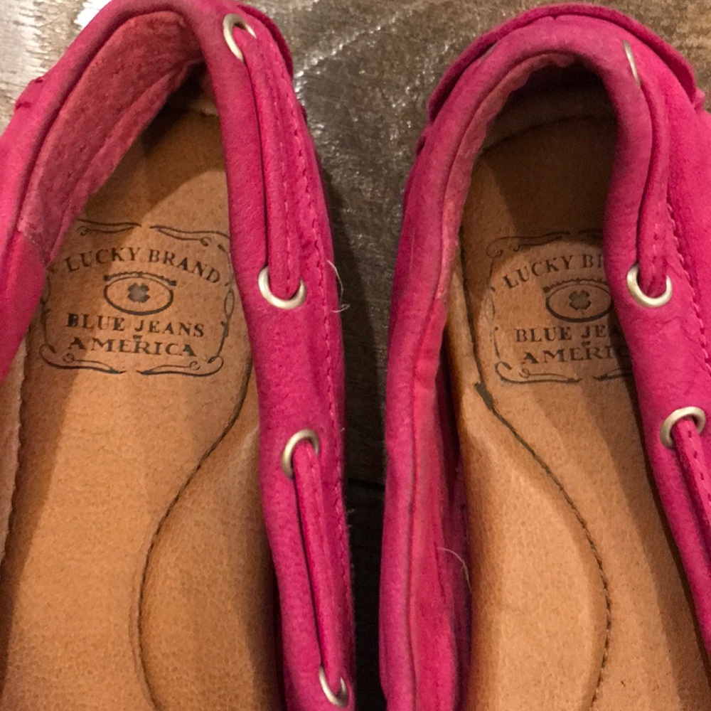 Lucky Brand Darcie Pink Berry Moccasin Flats - Picture 3 of 5